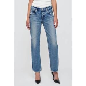 Moussy Carlstadt- straight leg Jeans in Medium Blue Wash